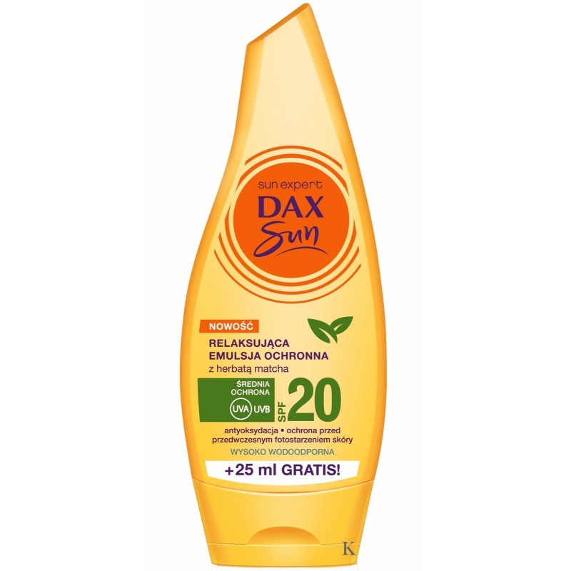 DAX SUN emulsja SPF 20 RELAKSUJĄCA  z herbatą matcha