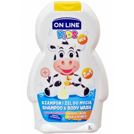 Kids Szampon i Żel  On Line Mleko i miód dla dzieci