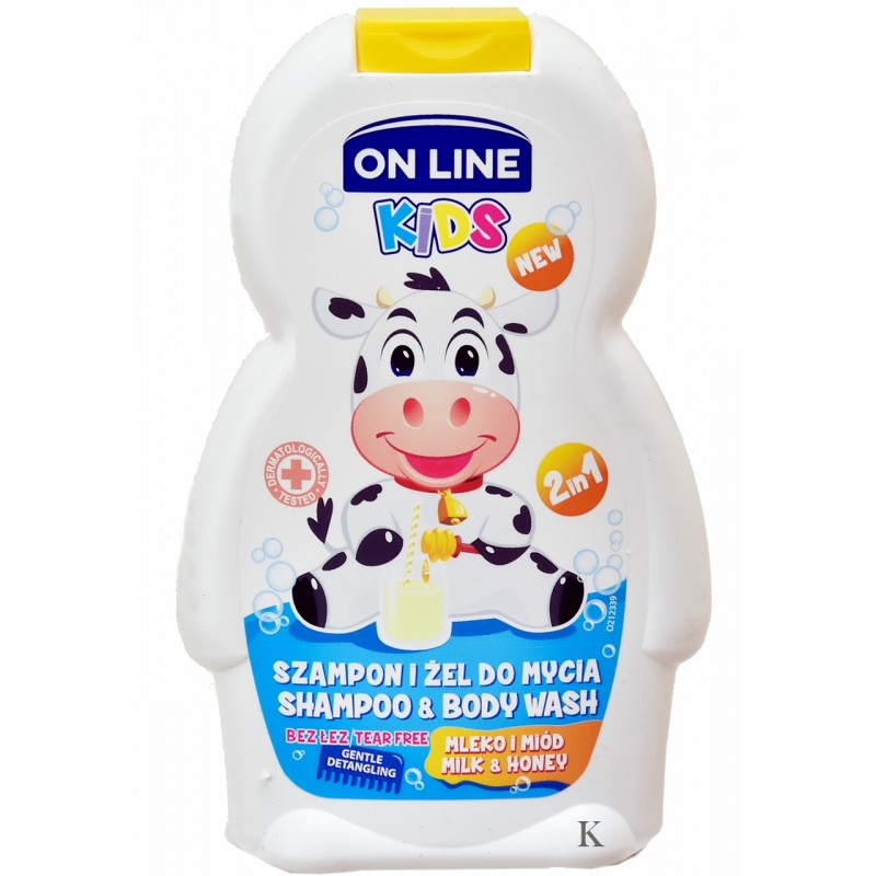 Kids Szampon i Żel  On Line Mleko i miód dla dzieci