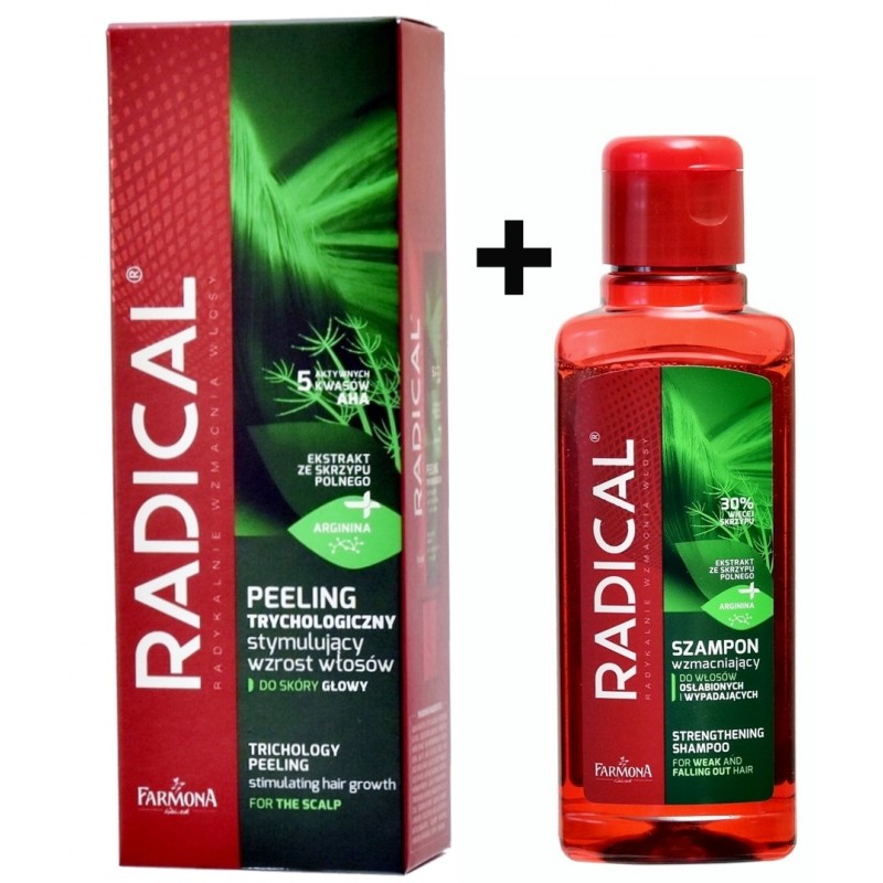 Radical zestaw Peeling do skóry głowy + szampon