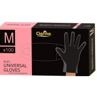 Rękawice  uniwersalne black M  100szt. bez pudru,Clarina