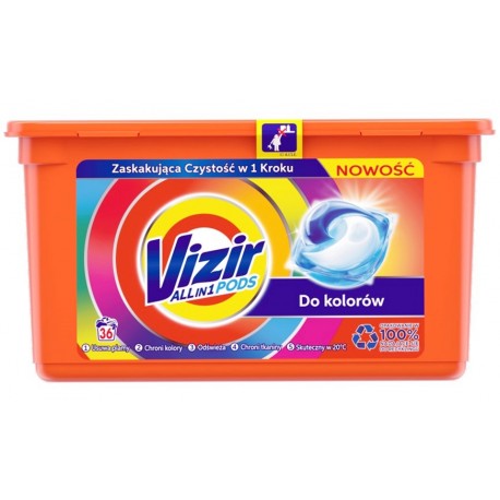 36szt KAPSUŁKI DO PRANIA VIZIR kolor 36szt KAPSUŁKI DO PRANIA VIZIR kolor