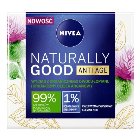 Nivea Naturally przeciwzmarszczkowy krem noc 50ml Nivea Naturally przeciwzmarszczkowy krem noc 50ml