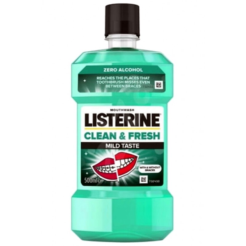 LISTERINE  Clean&Fresh płyn do płuknia ust 500ml aparat